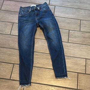 KanCan Dark Wash Distressed Denim